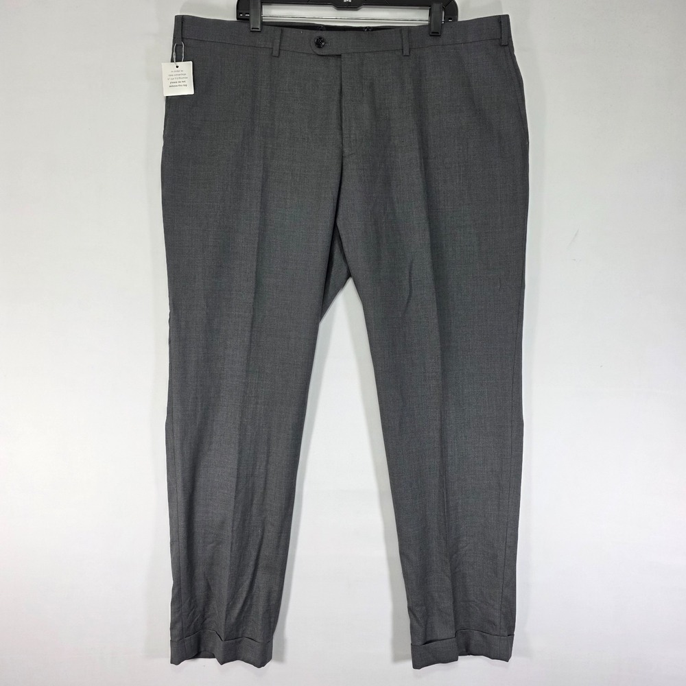 Indochino Men's‎ Dress Pant Trousers Flat Front Gray Soft Wool Cashmere 40x33